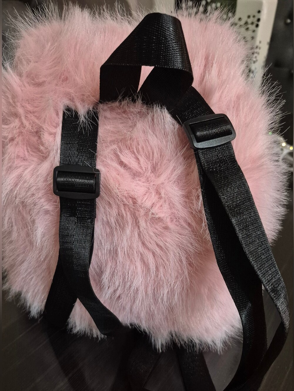 Boutique Pink Faux Fur Drawstring Backpack! NWT! ❤️